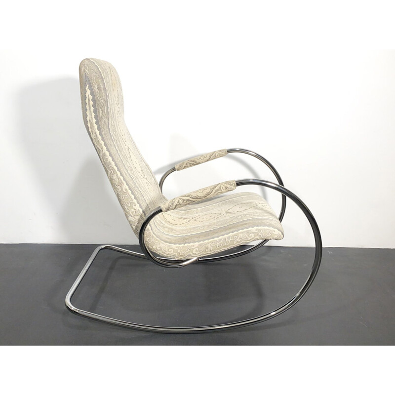 Rocking Chair vintage modèle 826 en acier tubulaire par Ulrich Böhme pour Thonet, Allemagne 1970