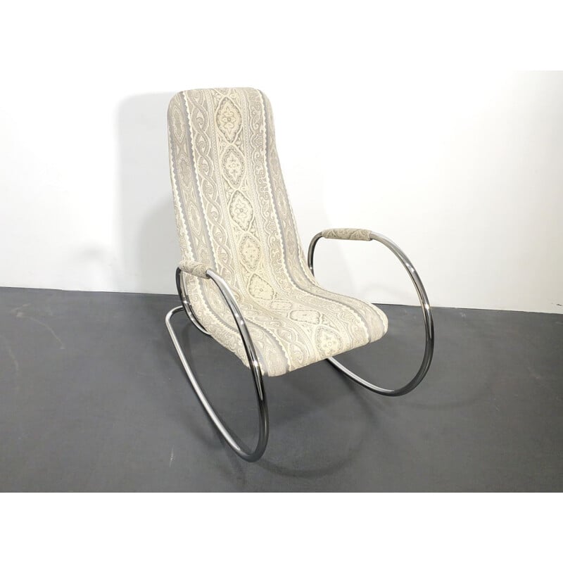 Vintage Steel Tubular Rocking Chair Model 826 by Ulrich Böhme for Thonet, Germany 1970