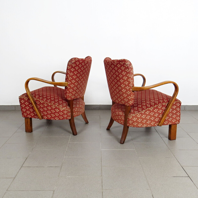 Pair of vintage armchairs by Jindrich Halabala 1950