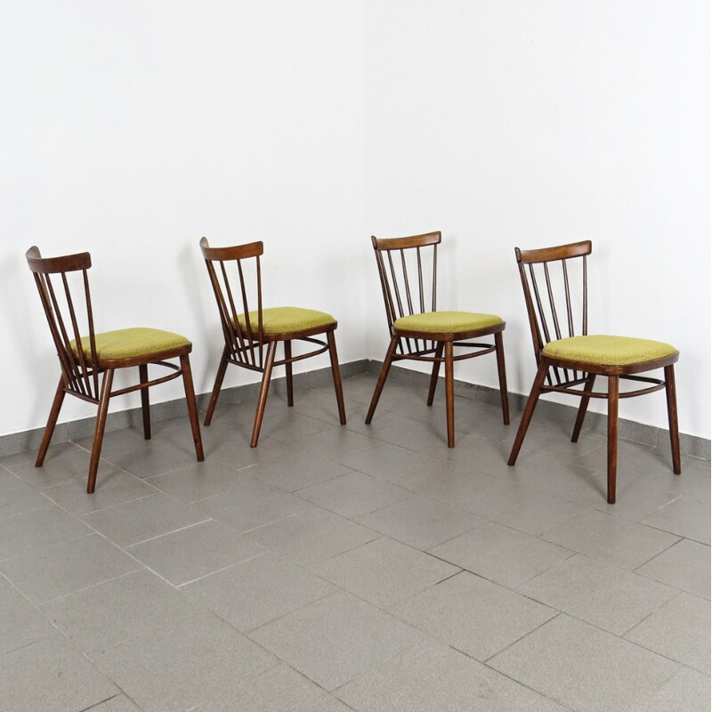 Conjunto de 4 cadeiras vintage, por Antonin Suman, Checoslováquia 1960
