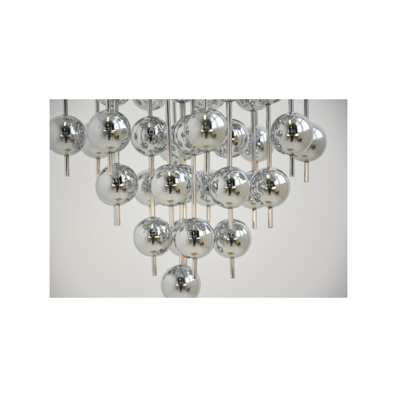 "Ball" hanging lamp in chromed metal, Verner PANTON - 1970s 