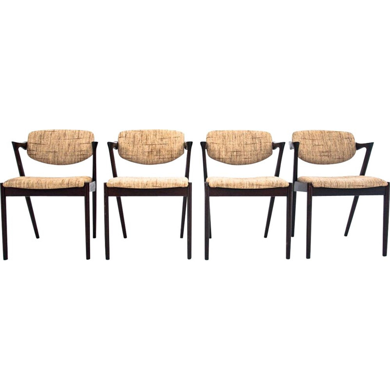 4 vintage chairs model 42 by Kai Kristiansen, Denmark 1960