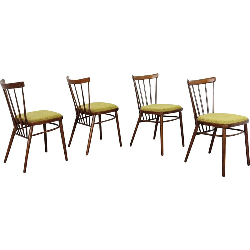 Ensemble de 4 chaises vintage, par Antonin Suman, Tchécoslovaquie 1960
