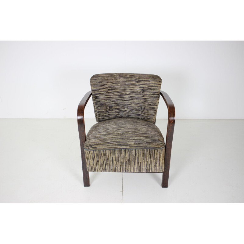 Fauteuil vintage Art déco tchécoslovaquie 1930