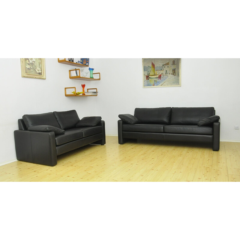 Vintage Conseta 2 seater leather sofa by Friedrich Wilhelm Möller for COR, 1964