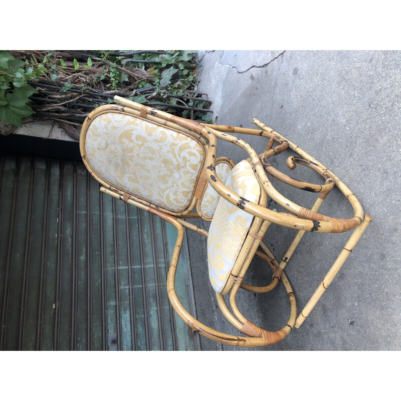 Vintage rattan rocking chair 1920