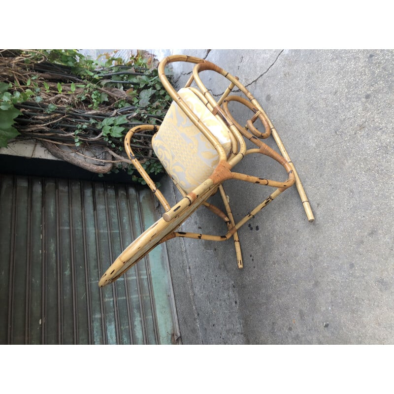 Vintage rattan rocking chair 1920