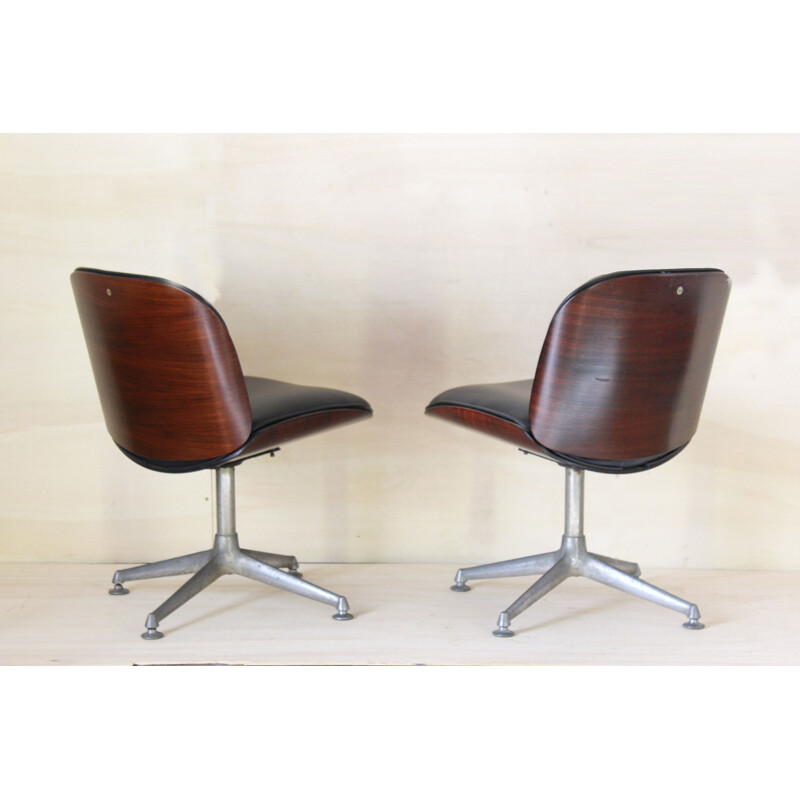 Pair of vintage Ico Parisi armchairs for the MIM Roma 1960