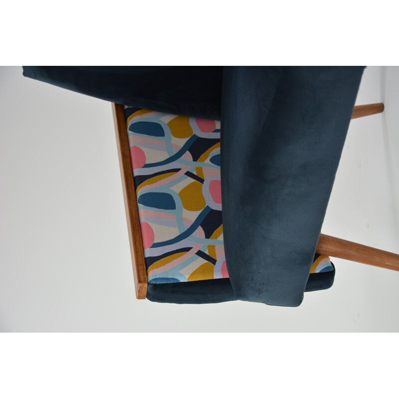 Vintage Sessel quadratisch Matisse blau 1960