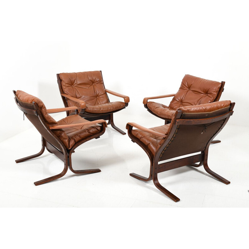 Lot de 4 chaises lounge vintage Siesta par Ingmar Relling pour Westnofa 1970