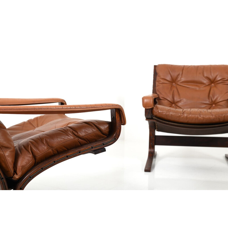 Set of 4 vintage lounge chairs Siesta by Ingmar Relling for Westnofa 1970