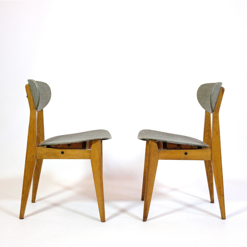 Pair of vintage chairs Roger Landault Sentou 1950