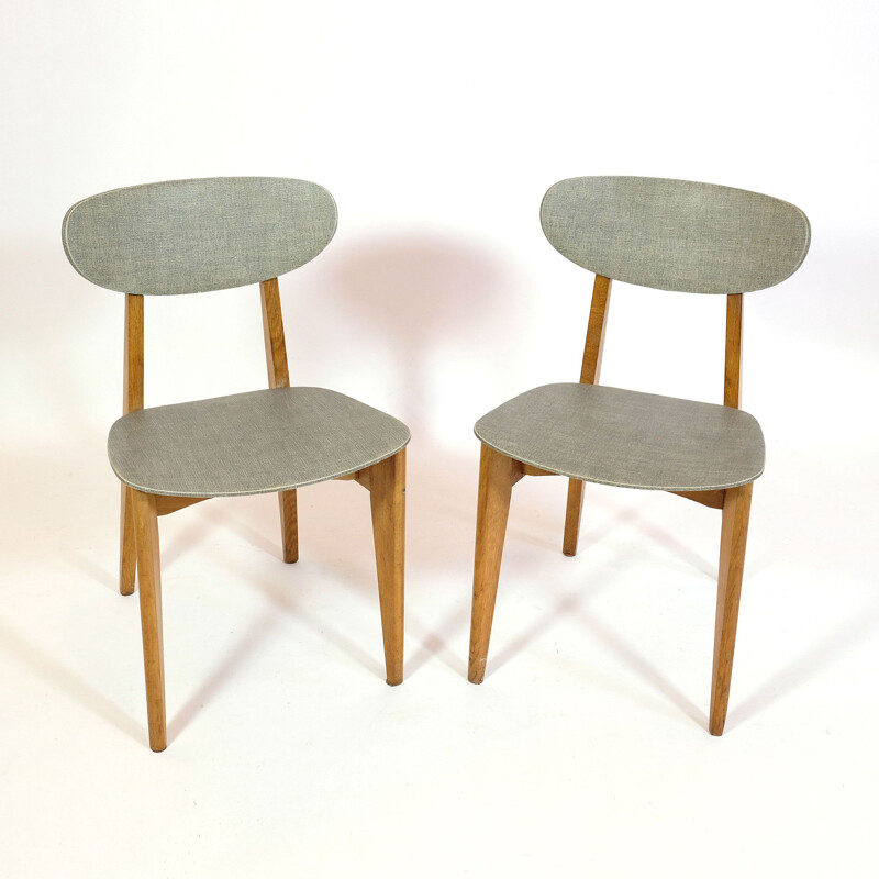 Pair of vintage chairs Roger Landault Sentou 1950