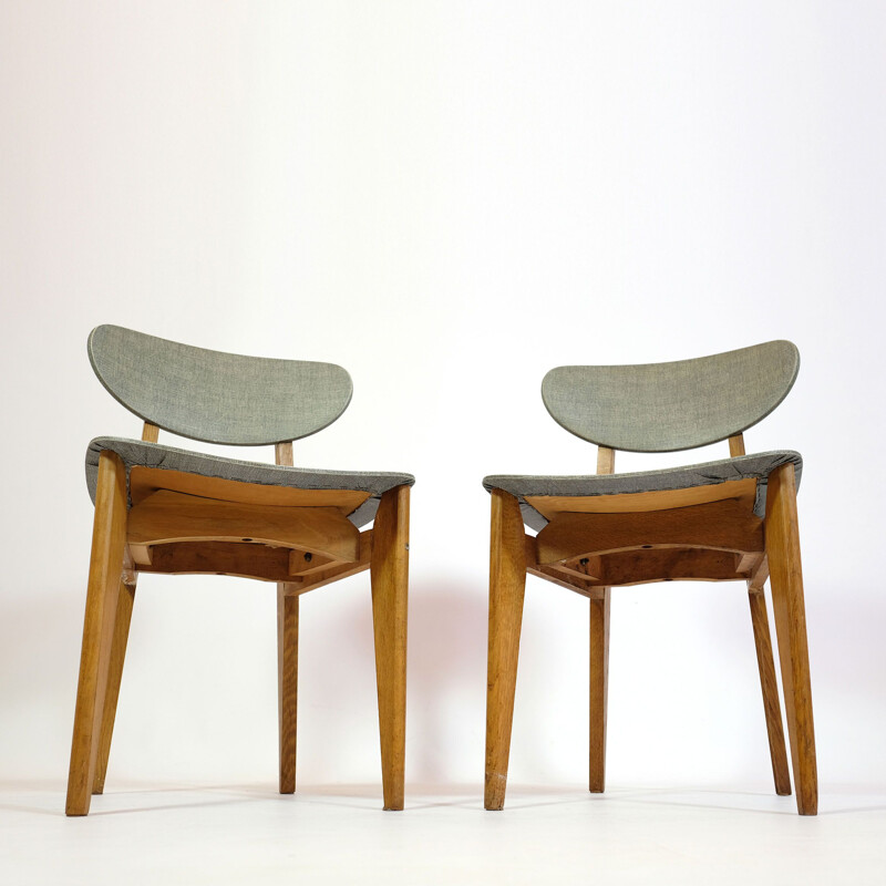 Pair of vintage chairs Roger Landault Sentou 1950