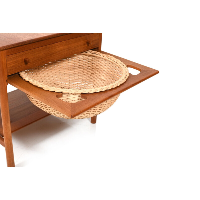 Mid Century Teak Sewing Table PP33 by Hans J. Wegner