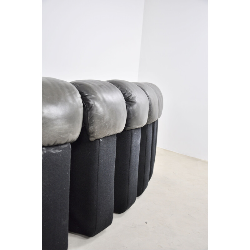 Vintage Black Modular DS-600 Sofa by Berger, Peduzzi, Vogt & Ulrich for de Sede, 1970s