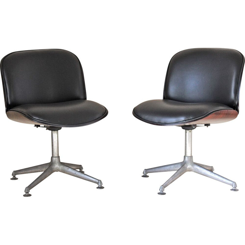 Pair of vintage Ico Parisi armchairs for the MIM Roma 1960