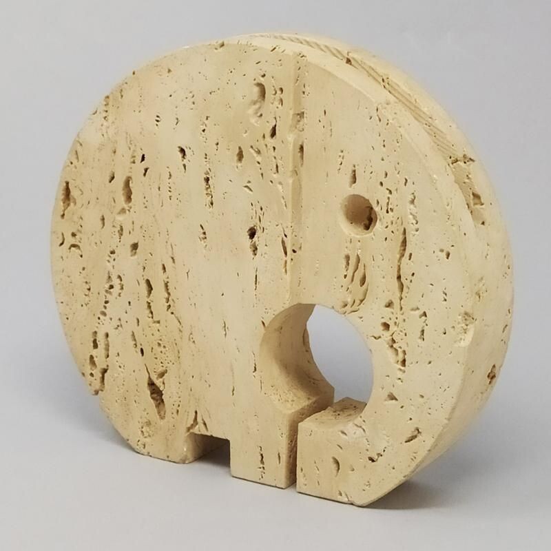 Vintage Travertine Elephant Sculpture designed by Enzo Mari for F.lli Mannelli 1970s