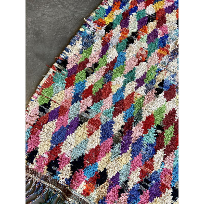 Vintage Moroccan Boucherouite carpet