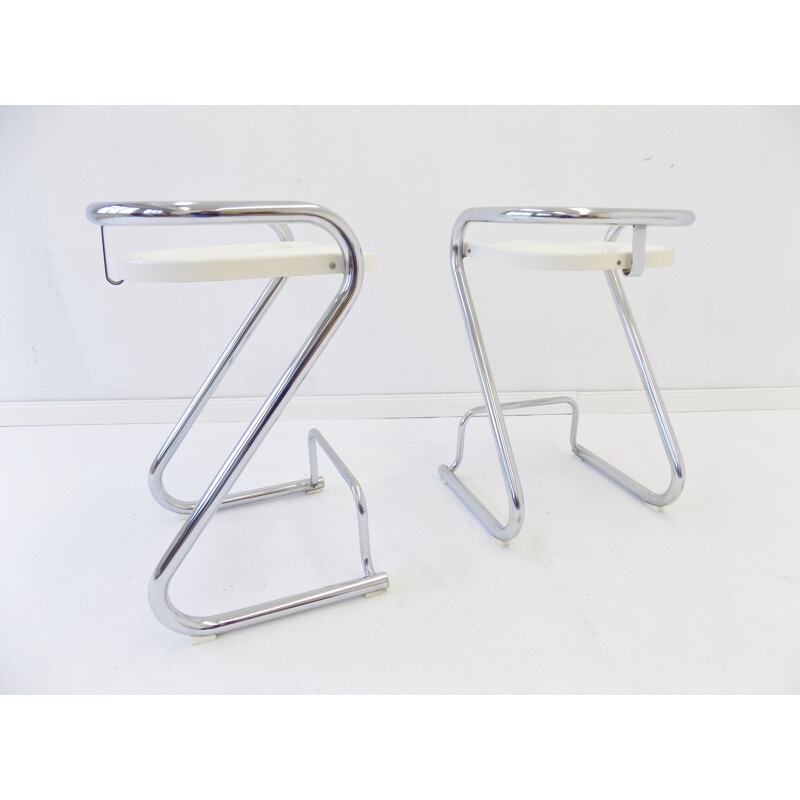 Pair of vintage Bar stool S70-3 by Borge Lindau & Bo Lindekrantz for Lammhults