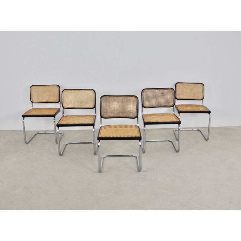 Set of 5 vintage Dinning style chairs B32 by Marcel Breuer