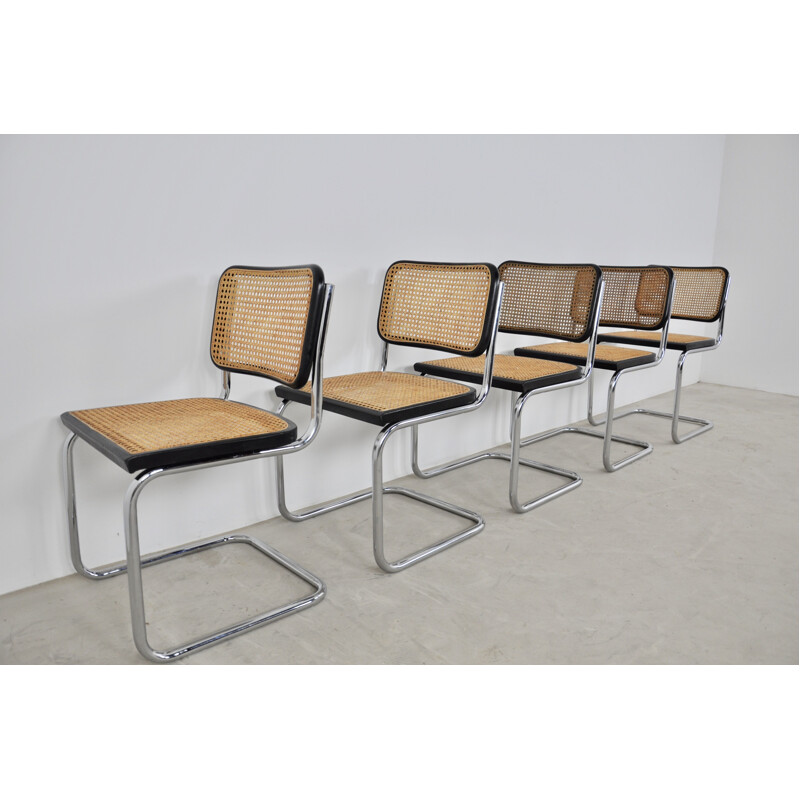 Ensemble 5 chaises vintage de style Dinning B32 par Marcel Breuer