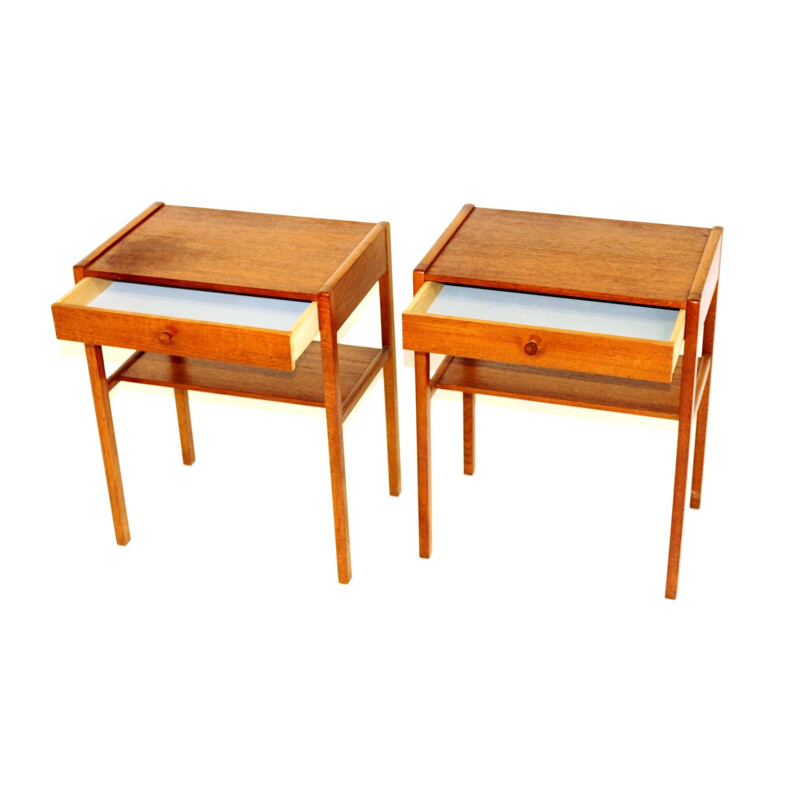 Pair of vintage teak bedside tables, Sweden 1960