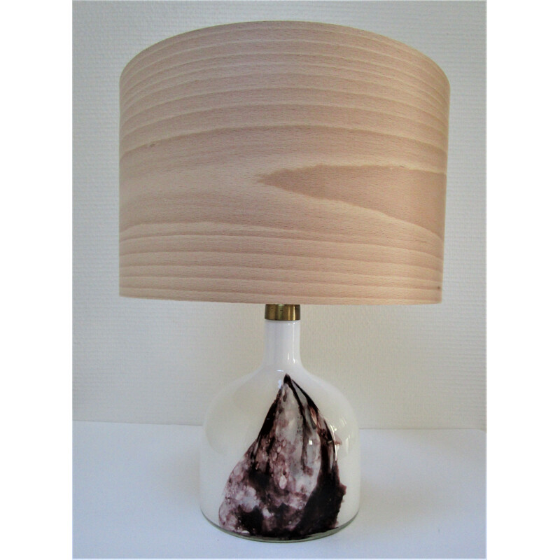 Vintage glass Symmetrisk lamp by Michael Bang for Homelgaard 1980