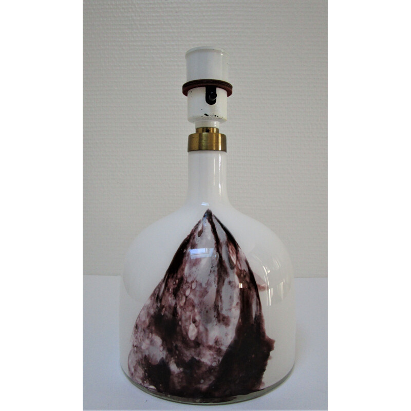 Vintage glass Symmetrisk lamp by Michael Bang for Homelgaard 1980