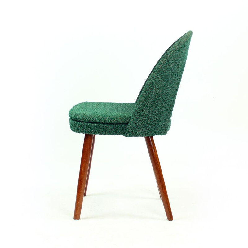 Set Of 4 vintage Iconic Tatra Chairs In Green Fabric, Antonin Suman, Czechoslovakia 1960s