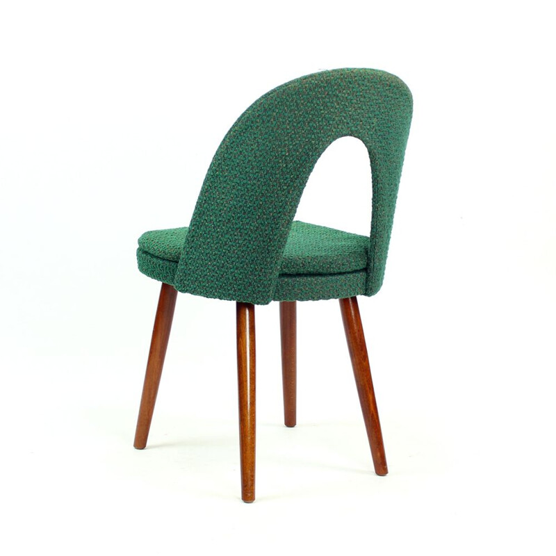 Set Of 4 vintage Iconic Tatra Chairs In Green Fabric, Antonin Suman, Czechoslovakia 1960s