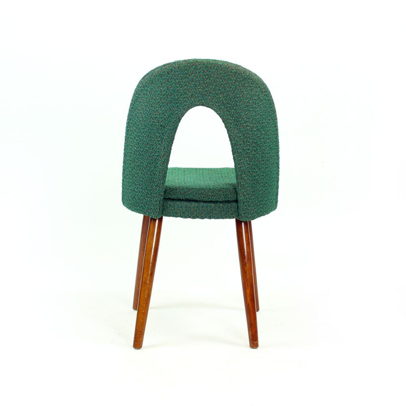 Set Of 4 vintage Iconic Tatra Chairs In Green Fabric, Antonin Suman, Czechoslovakia 1960s