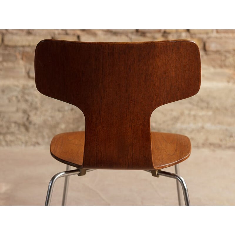 Vintage Hammer chair, N 3103 by Arne Jacobsen for Fritz Hansen, teak hammer, Denmark, 1969
