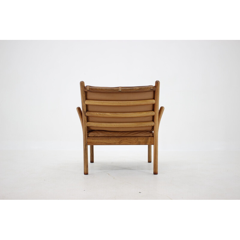 Paar Vintage-Sessel aus Palisanderholz mit HockerIllum Wikkelsø Genius Dänemark 1960s