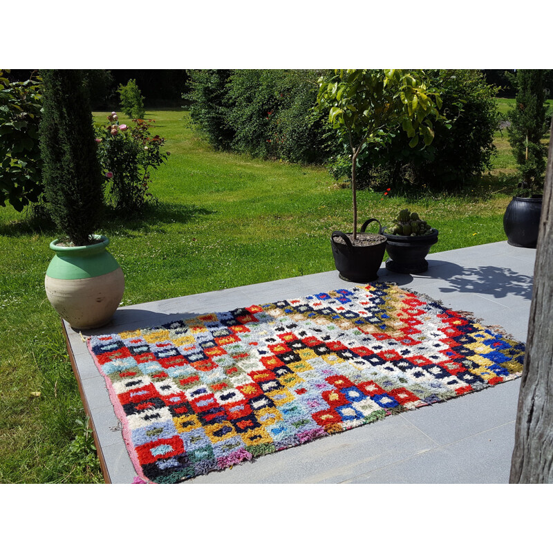 Boucherouite rug in cotton - 1990s