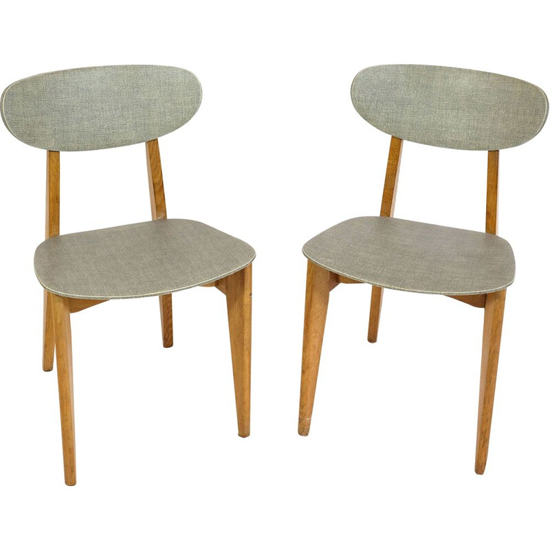 Pair of vintage chairs Roger Landault Sentou 1950