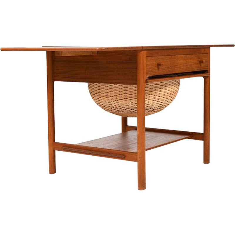 Mid Century Teak Sewing Table PP33 by Hans J. Wegner