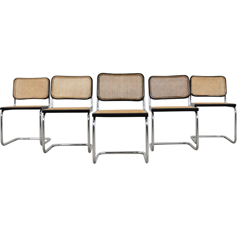 Set of 5 vintage Dinning style chairs B32 by Marcel Breuer