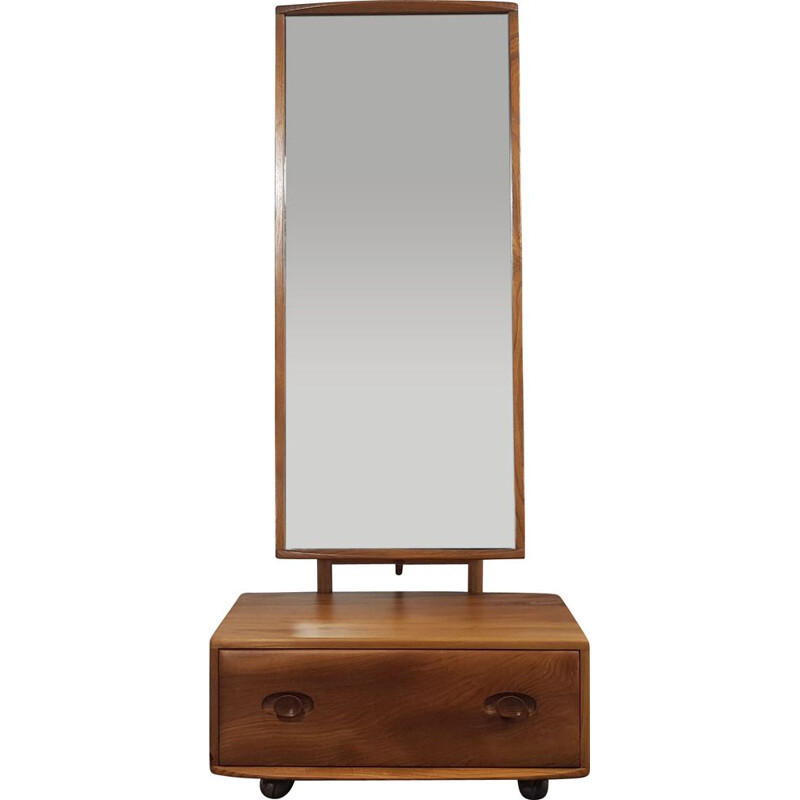 Vintage Mirror with Drawer Ercol Cheval 1960s
