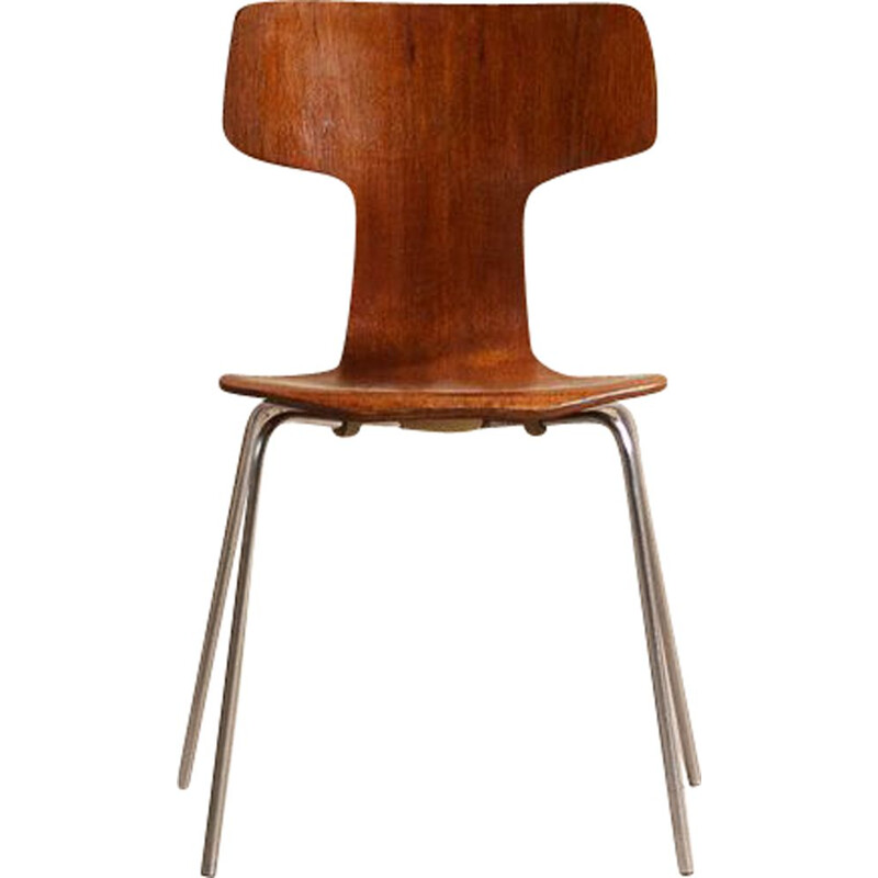 Vintage Hammer chair, N 3103 by Arne Jacobsen for Fritz Hansen, teak hammer, Denmark, 1969
