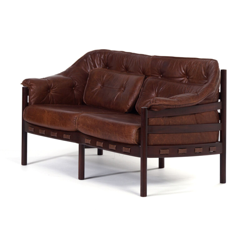 Vintage leather sofa by Sven Ellekaer for Coja 1960