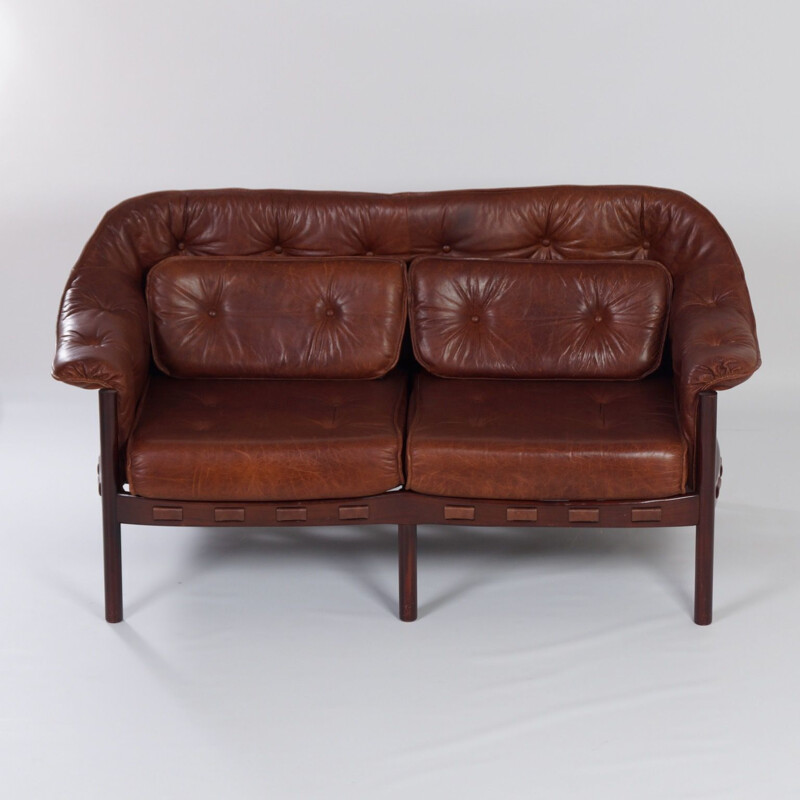 Canapé vintage en cuir de Sven Ellekaer pour Coja 1960