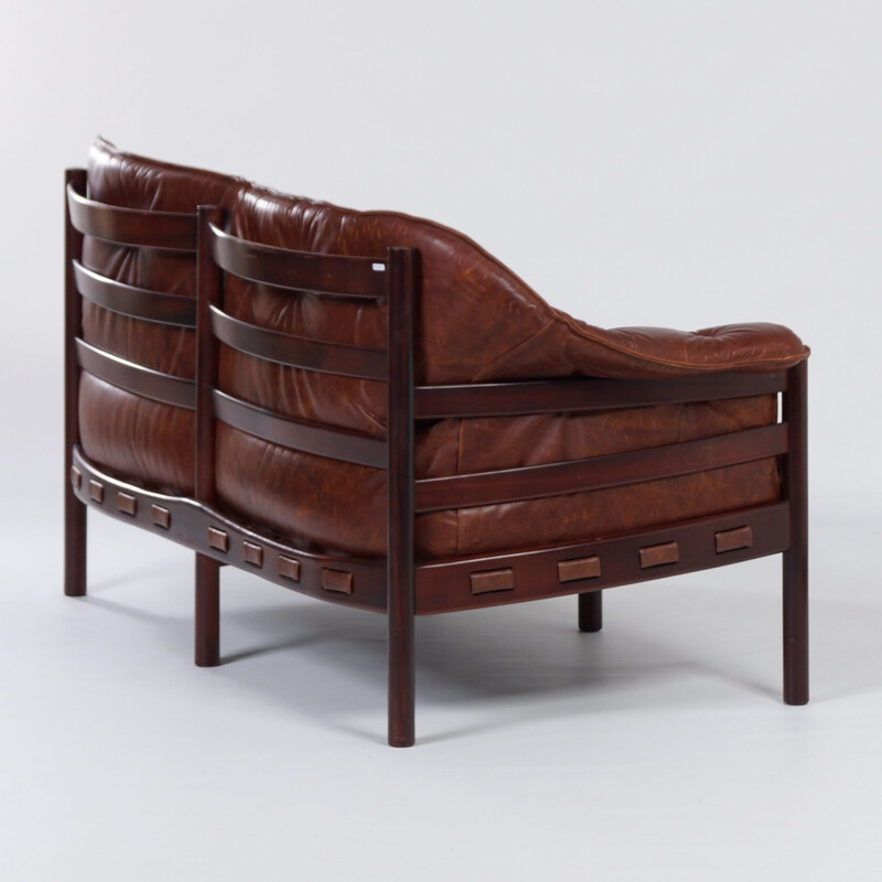 Vintage leather sofa by Sven Ellekaer for Coja 1960