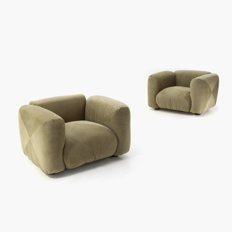 Pair of vintage "Marius & Marius" armchairs by Mario Marenco for Arflex, 1970s