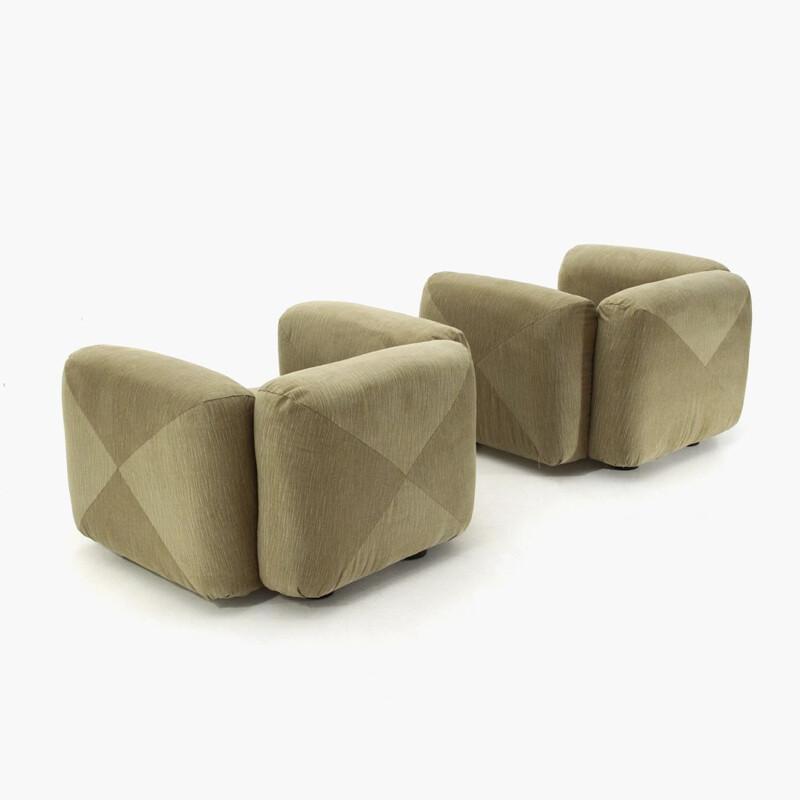 Pair of vintage "Marius & Marius" armchairs by Mario Marenco for Arflex, 1970s