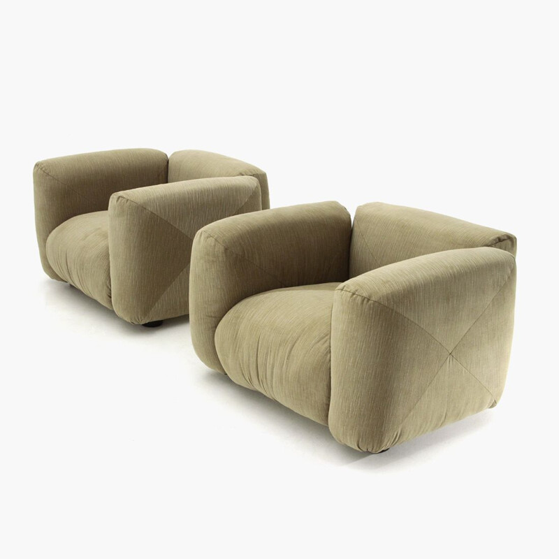 Pair of vintage "Marius & Marius" armchairs by Mario Marenco for Arflex, 1970s