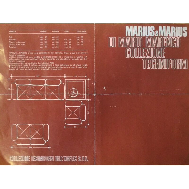 Paire de fauteuils vintage "Marius &Marius" de Mario Marenco pour Arflex, 1970