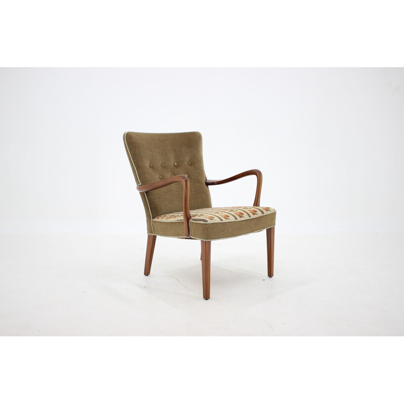 Fauteuil vintage en teck Alfred Christensen, Danemark 1940