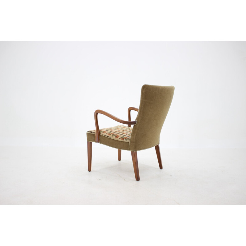 Vintage Alfred Christensen Teak Armchair, Denmark 1940s