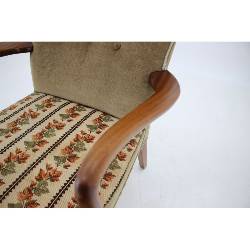 Vintage Alfred Christensen Teak Armchair, Denmark 1940s